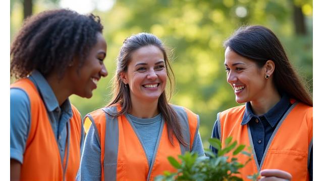 Advitize team members volunteering at a local Vancouver non-profit event, smiling and working together.