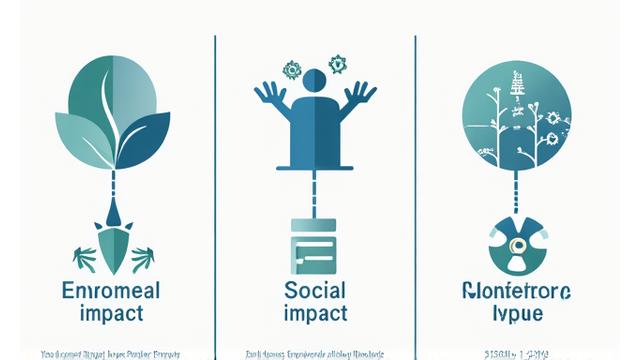 Infographic showing various ESG impact metrics like CO2 reduction and social equity