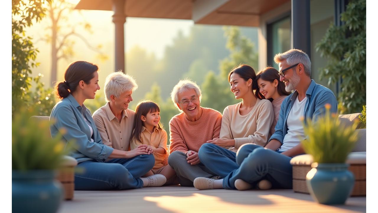 Multi-generational family enjoying time together, symbolizing a secure financial legacy