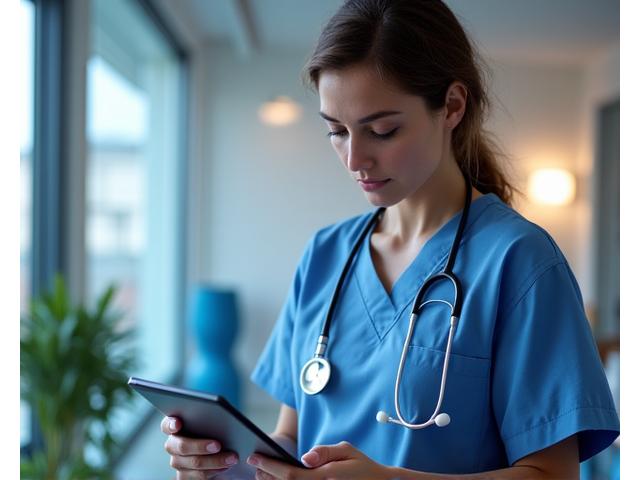 Professional male doctor reviewing documents in his office